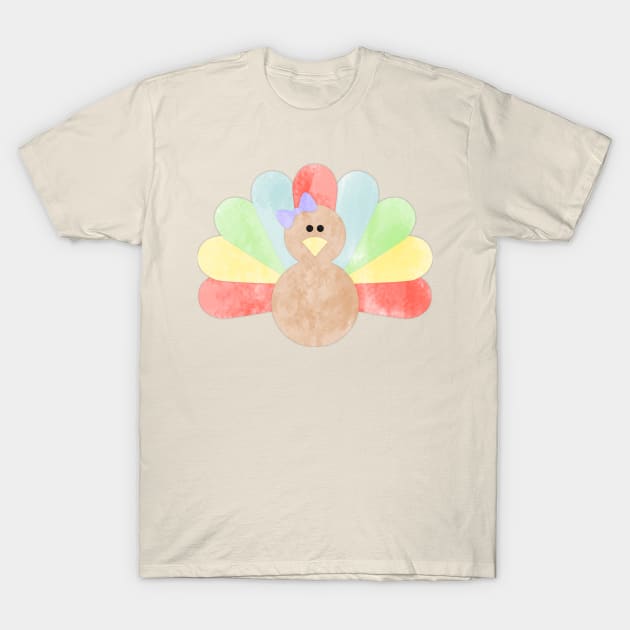 Thanksgiving Turkey with bow T-Shirt by MidnightSky07